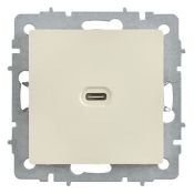 Розетка встраиваемая USB IEK BRITE C 65Вт BR-U13-065-K10 РЮ12-1-БрКр бежевый