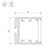 алюминиевый профиль SL-ARC-3535-D1500-W90 (1180мм, дуга 1 из 4) WHITE радиусный 026600