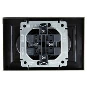 Штепсельная розетка встраиваемая двойная IEK BRITE 10А BR-R23-10-K46-F РСш12-2-БрС без з/к с з/ш в сборе сталь