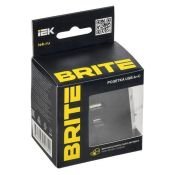 Розетка встраиваемая USB IEK BRITE A+C 45Вт BR-U22-045-K02 РЮ11-2-БрЧ черный