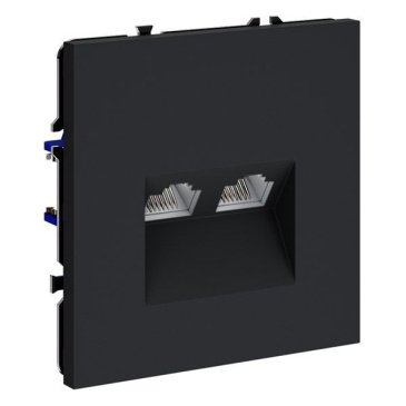Розетка компьютерная встраиваемая VOLTUM S70 двойная RJ45+RJ45 кат.6 графит