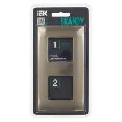 Рамка металлическая 2 поста IEK SKANDY SK-M22-M-K50 SK-F32N никель