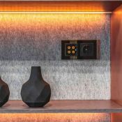 Штепсельная розетка встраиваемая WERKEL 16A 250V W1171108 с/з с шторками черный матовый