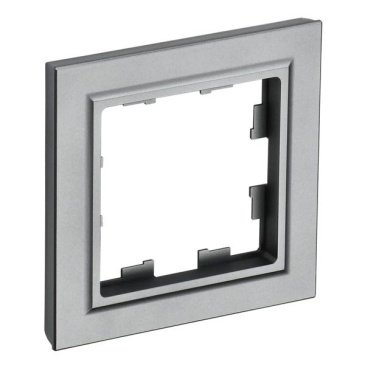 Рамка пластик 1 пост IEK BRITE BR-M12-K46 РУ-1-БрС сталь