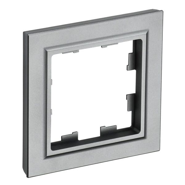 Рамка пластик 1 пост IEK BRITE BR-M12-K46 РУ-1-БрС сталь