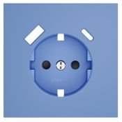 Накладка для розетки с заземлением и защитными шторками с USB A+C S70 деним