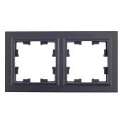 Рамка пластик 2 поста IEK BRITE BR-M22-K02 РУ-2-БрЧ черный