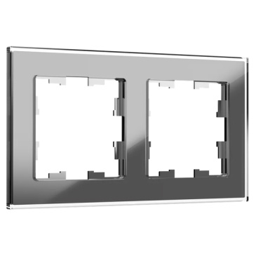 Рамка стеклянная 2 поста IEK BRITE BR-M22-G-K03 РУ-2-2-БрСе серый