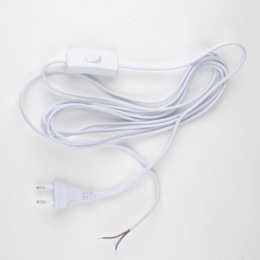 Кабель сетевой (2х0.5) 4.5м вил. UCX-C12-01A-450 WHITE UL-00007236 вил.+ выкл. белый