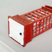 фигурка  светодиодная &quot;Снеговик в телефонной будке&quot; 5х12х5 см, пластик, батарейки LR44х3, свечение тёплое белое