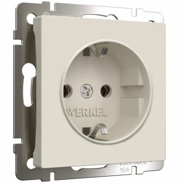 Штепсельная розетка встраиваемая WERKEL 16A 250V W1171062 с/з айвори матовый