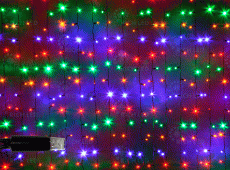 гирлянда ЗАНАВЕС  65W Мульти RL-C2*6F-CB/M, черный провод, 2*6 м., 220V, 1000 Led, IP65, мерцание