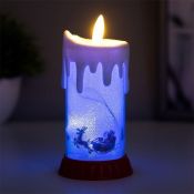 фигурка  светодиодная на батарейках «Свеча Сани новогодние», LR44, 6х6х10 см , RGB