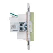 Штепсельная розетка встраиваемая IEK SKANDY 16А SK-R14-16-1-K06 SK-R06G с з/к и шторками безвинтовое крепление мятный