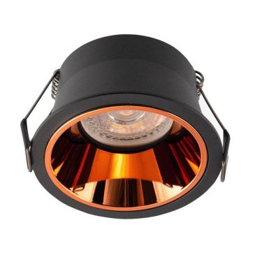 Встраиваемый светильник без лампы DENKIRS DK2410-BK GU10/GU5.3 черный/медный круглый