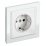 Штепсельная розетка встраиваемая IEK BRITE 16А BR-R14-16-K01-F РСР14-1-0-БрБ с з/к и шторками в сборе белый