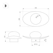 Накладной светильник-бра   6W Белый теплый-MIX 057586 SP-PERLEN-WALL-L350 TOUCH-DIM 220V светлое золото