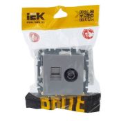 Розетка встраиваемая комбинированная IEK BRITE BR-AK20-1-K47 РТВ/РК12-БрА TV+RJ45 кат.5E алюминий