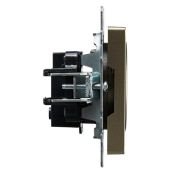 Штепсельная розетка встраиваемая IEK BRITE 10А BR-R10-10-K37 РС10-1-0-БрШ без з/к и шторками шампань