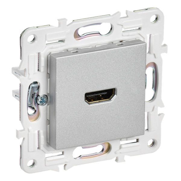 Розетка встраиваемая HDMI IEK SKANDY SK-H10-K23 SK-H01S серебряный