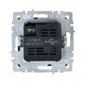 Розетка встраиваемая USB IEK BRITE A+A 3,1А BR-U21-D31-K46 РЮ10-1-БрС сталь