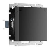 Штепсельная розетка встраиваемая WERKEL 16A 250V WL08-SKGSC-01-IP44 / W1171208 с/з, шторками и защитной крышкой черный Штепсельная розетка встраиваемая WERKEL 16A 250V WL08-SKGSC-01-IP44 / W1171208 с/з, шторками и защитной крышкой черный