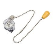 Выключатель с цепочкой on-off, 3.0А,250V деревянный наконечник «Silver» REXANT Выключатель с цепочкой on-off, 3.0А,250V деревянный наконечник «Silver» REXANT