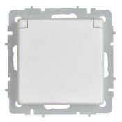 Штепсельная розетка встраиваемая IEK BRITE 16А BR-R16-16-44-K91 РСбш10-3-44-БрАБ с з/к и шторками с крышкой арктический белый IP44