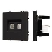 Розетка встраиваемая компьютерная двойная RJ45 кат.6 Arlight 054313 SCT-NOBE-MPC2-SFPL-BK черный