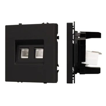 Розетка встраиваемая компьютерная двойная RJ45 кат.6 Arlight 054313 SCT-NOBE-MPC2-SFPL-BK черный