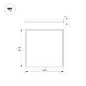 светильник -панель  40W Белый 021944 DL-B600x600A-40W 220V IP20 квадратный универсальный белый