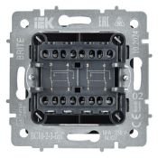 Выключатель встраиваемый двухклавишный перекрестный IEK BRITE BR-V23-0-10-K53 ВС10-2-3-БрГ графит