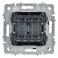Выключатель встраиваемый двухклавишный перекрестный IEK BRITE BR-V23-0-10-K53 ВС10-2-3-БрГ графит