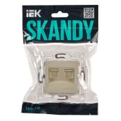 Розетка встраиваемая компьютерная двойная IEK SKANDY SK-K20-2-K10 SK-K04B RJ45 кат.6 бежевый