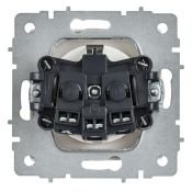 Штепсельная розетка встраиваемая IEK BRITE 16А BR-R14-16-K91 РС14-1-0-БрАБ с з/к и шторками арктический белый