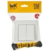 Выключатель встраиваемый двухклавишный IEK BRITE BR-V20-0-10-K91-F ВСР10-2-0-БрАБ в сборе арктический белый
