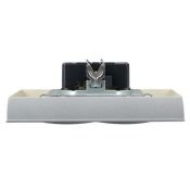 Штепсельная розетка встраиваемая двойная IEK BRITE 16А BR-R21-16-K47-F РС12-3-БрА с з/к без з/ш в сборе алюминий