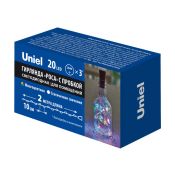 гирлянда НИТЬ на батарейках РОСА с пробкой Мульти UL-00010904 ULD-S0200-020-SСR-3LR IP20 WINESTOPPER (AG13x3) 2.0м.