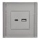 Розетка встраиваемая USB IEK FORTE&PIANO A+C 3,1А FP-U22-D31-K46 FP550 сталь