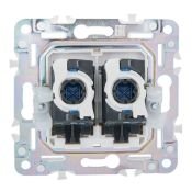 Розетка встраиваемая компьютерная двойная IEK SKANDY SK-K20-1-K98 SK-K03Sa RJ45 кат.5E песочный