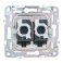 Розетка встраиваемая компьютерная двойная IEK SKANDY SK-K20-1-K98 SK-K03Sa RJ45 кат.5E песочный