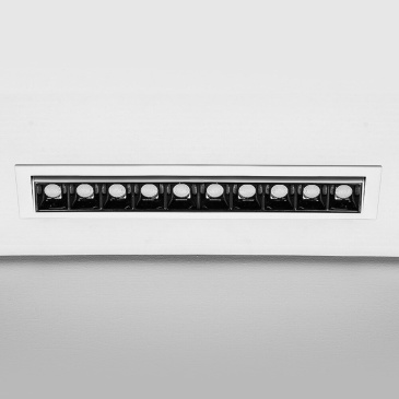 Встраиваемый светильник  12W Белый теплый DL-9398-10-WW 220V IP20 поворотный прямоугольный белый с черной вставкой