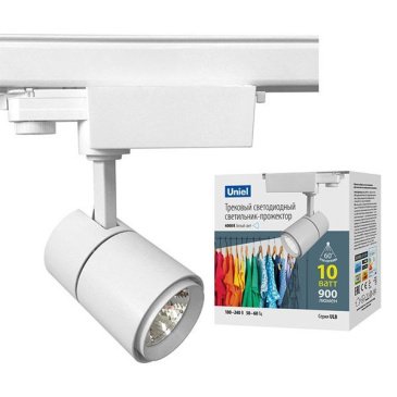 Трековый светильник трехфазный 10W Белый дневной ULB-T52-10W-4000K-H WHITE 24deg на шинопровод белый UL-00007490