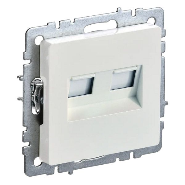 Розетка встраиваемая компьютерная двойная IEK BRITE BR-K20-1-K3 РК10-2-БрЖ RJ45 кат.5E жемчуг