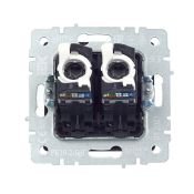 Розетка встраиваемая компьютерная двойная IEK BRITE BR-K20-1-K53 РК10-2-БрГ RJ45 кат.5E графит