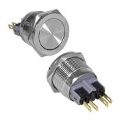 Кнопка M22 ON-OFF+OFF-ON GQ22PF-11Z/N 5А/250V 6C IP65 антивандальная c фиксацией без подсветки