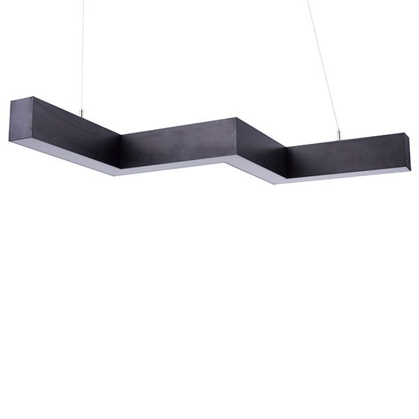 светильник  28W Белый дневной UL-00013519 ULO-K19A 28W-4000K-Z30-120 BLACK 220V IP40 линейный зигзагообразный подвесной черный