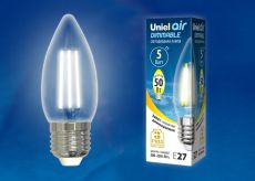 светодиодная лампа свеча Белый теплый  5W UL-00003643 LED-C35-5W/WW/E27/CL/DIM GLA01  Диммируемая AIR