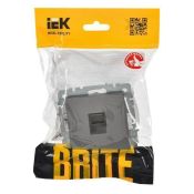 Розетка встраиваемая компьютерная IEK BRITE BR-K10-2-K46 РК11-БрС RJ45 кат.6 сталь