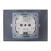 Штепсельная розетка встраиваемая двойная IEK SKANDY 16А SK-R26-16-44-K53-F SK-R12G с з/к со штороками и крышкой в сборе графит IP44